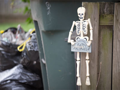 The best time for vagrants to rummage through our garbage cans is right after the neighborhood garage sale.