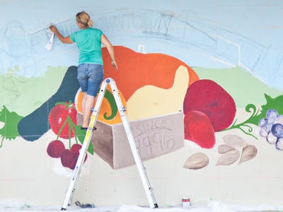 Artist at work.