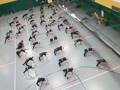 All day long, the hopeful candidates learned new dance and flag routines.