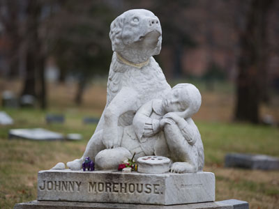 Little Johnny Morehouse and his dog, faithful unto death.