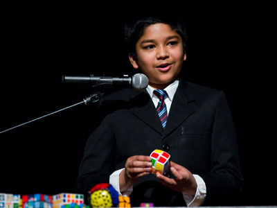 The Rubik`s Cube boy was amazing and hilarious.