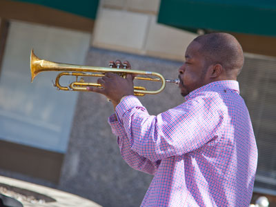 Lunchtime serenade.
