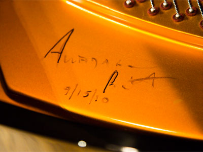 I was there when Awadagin Pratt autographed this piano (see September 15, 2010).