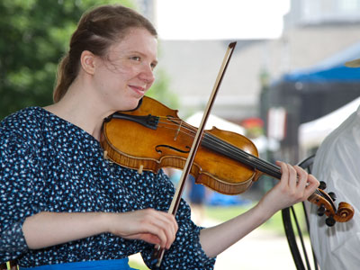 Fiddling in the park.