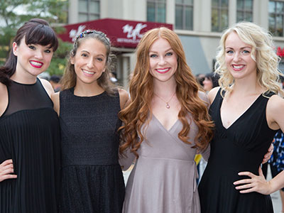 Downtown was crowded with talented performers.
