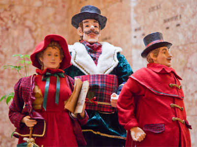 Here we come a-caroling among the leaves so green.  Here we come a wand`ring, so fair to be seen.