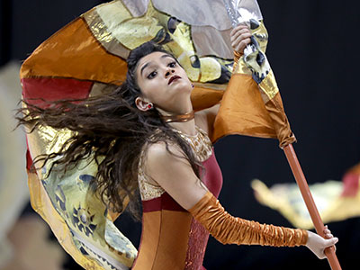 Every show uses flags, rifles and sabers, but each one is a unique combination of music, story and costumes.