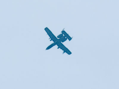 A pair of A-10s flew over, perhaps hunting food trucks.