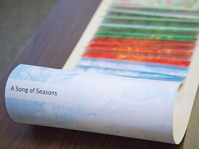 University of Dayton art students created beautiful handmade books that contained poems by Dunbar.