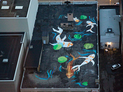 No one is allowed in that building, but you can`t control artists.
