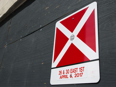 My former creepy parking garage celebrates one year of being condemned.