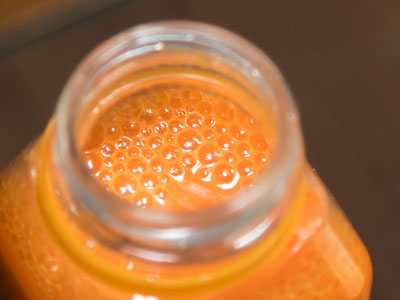 A spicy carrot juice called Sup Doc from Table 33.