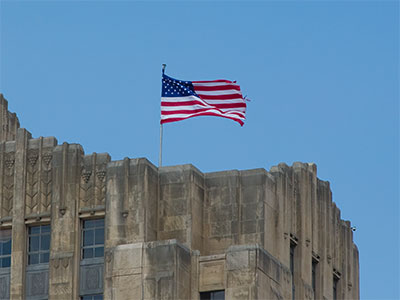 Rooftop patriotism.