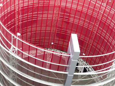 Downtown Dayton`s Big Round Red Thing.