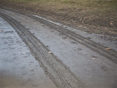 Making tracks.