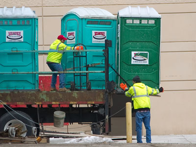 All the porta-potties have been stolen.  Police have nothing to go on.