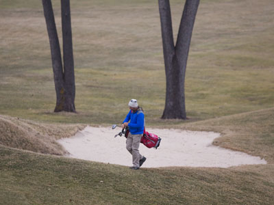 Is that a sand trap or a snow drift?