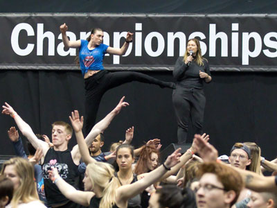 Hours later, everyone`s back for a morning dance class.