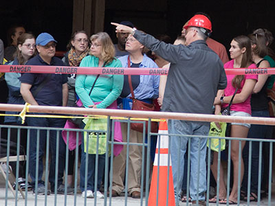 How come only the tour guide gets a hard hat?