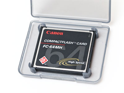 It came with a memory card that had 64MB of capacity.  This card could hold one photo from my current camera.