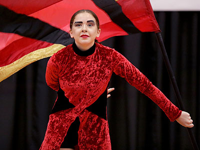 These performers spun their flags and tossed their rifles just for one judge, a small audience and my camera.