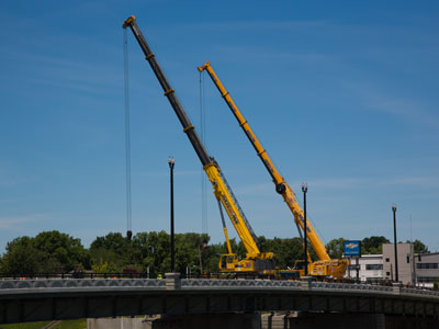 During my lunch break, I came this way specifically to walk across the bridge, but it was completely blocked.