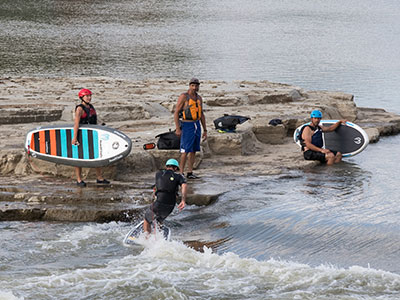 Other people don`t mind getting wet.