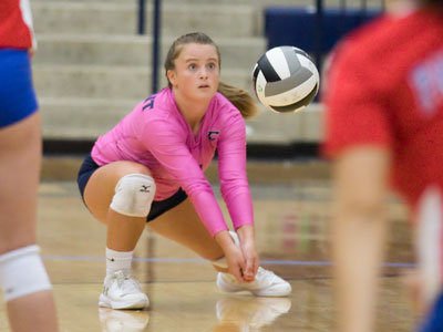 She missed it, so the next serve came straight to her.