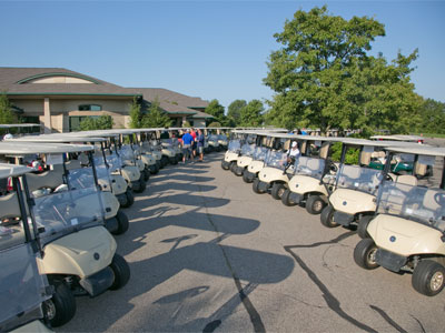 When 72 golf carts pulled out at the same time, I made sure that I was a safe distance away.