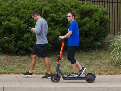 Somebody on a scooter whizzed past me on the sidewalk recently and nearly took off my left ear.