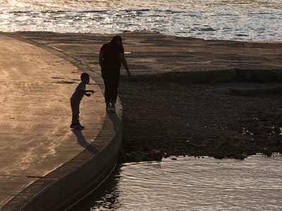 Throwing stones and making memories.