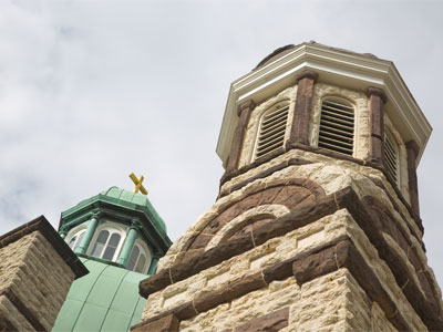 The green `rust` on the roof helps protect the copper underneath, just like it does on the Statue of Liberty.