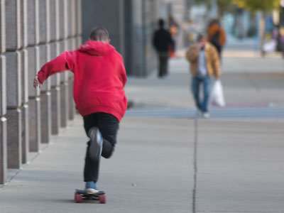 A man in a hurry.