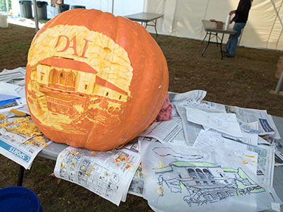 The pumpkin was quite round and fat.