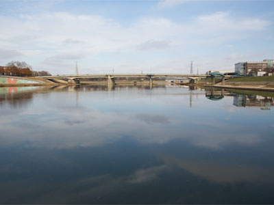 Some days, the river thinks it`s a lagoon.