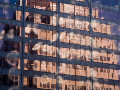 Reflections on downtown Dayton.