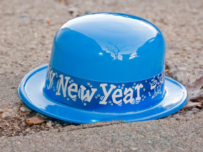 I found this blue hat ten feet away from where the red one was last year (see January 1, 2019).