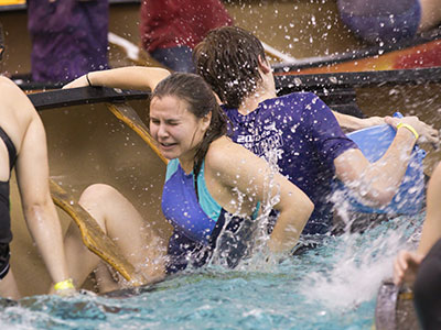 People laugh the hardest when their canoe finally sinks.