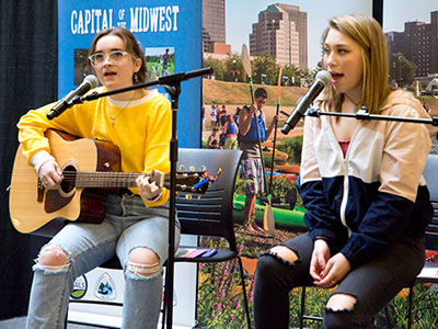 Holly & Emily live on the stage (see February 14 above).