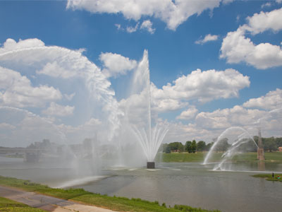 This week I went back to working Monday through Friday, and the RiverScape fountains started spraying.  Can normality be far behind?