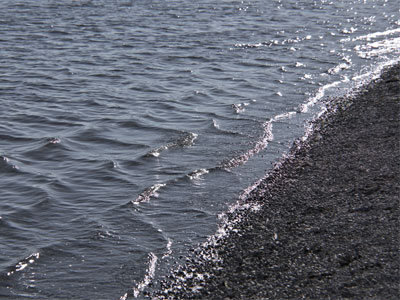 The surf crashes against the shore at Dayton Beach.