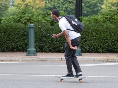 He recorded himself on video risking his life in the street.