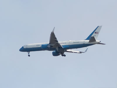 The Vice President arrives in Ohio to campaign (or maybe to look for a new job).