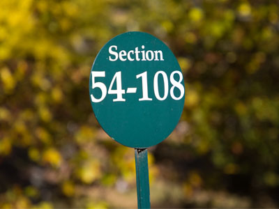 I`m looking for Section 80, so this isn`t helpful.  Let`s all donate money to Woodland so they can get more signs.