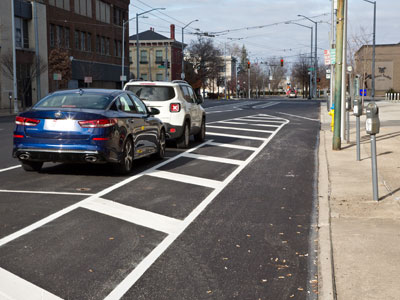 On downtown Dayton`s newly repaved streets, here`s where cars have to park now.  Just wait until it snows.