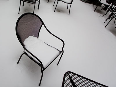 There`s plenty of seating available on the patio.