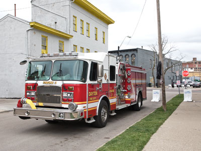 Because of the barricades, this fire truck had to drive down my street in reverse.  It was actually impressive.