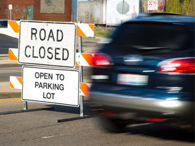 People drive past the warning signs, reach the barricades and pull a U-turn (see March 28, 2021).