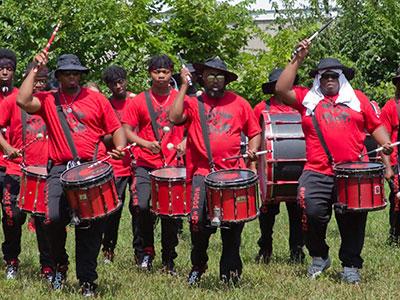 T.R.S.S Percussion Drumline kicked off Porchfest today.