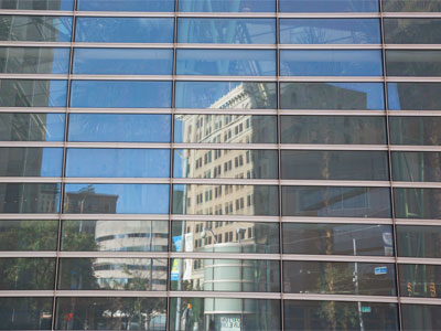 Reflections on downtown Dayton.